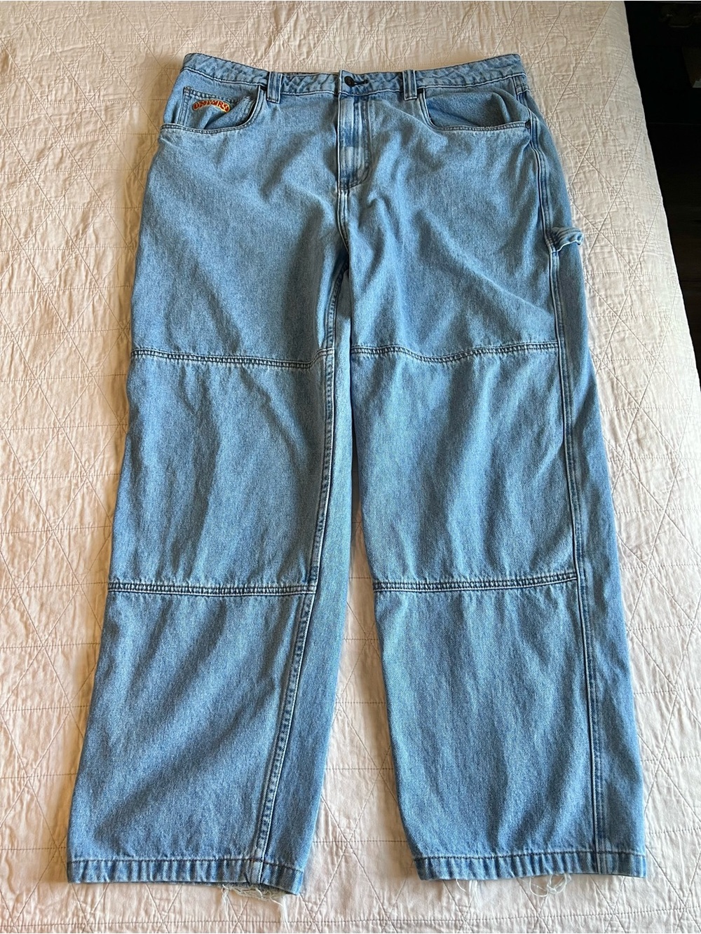 Empyre Baggy Carpenter Jeans Size 40 Double Knee Blue Denim Loose Fit Skater Y2K